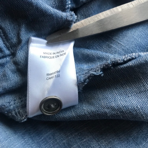 Allison Joy Evereve Dress Small S Tencel Denim Shirt Chambray roll up sleeves - Picture 7 of 7